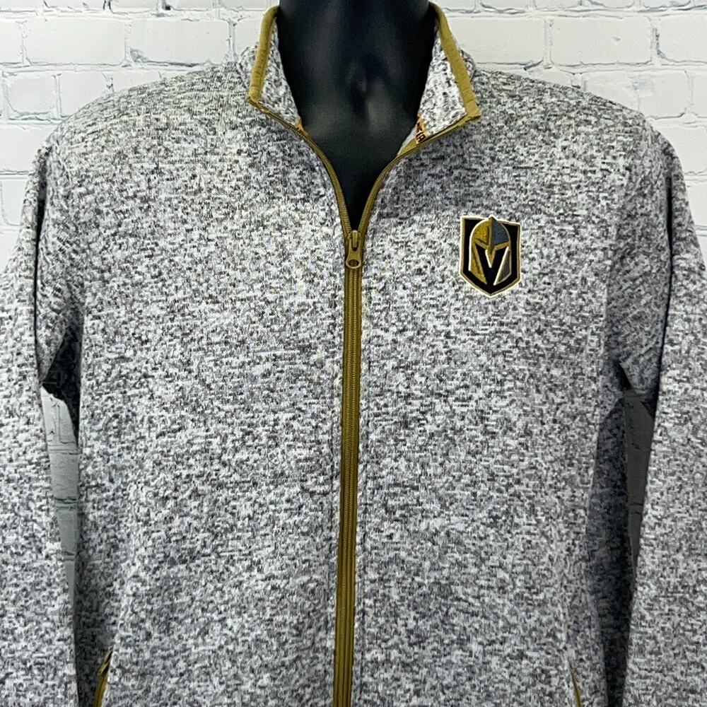 Las Vegas Golden Knights Full Zip Fleece Sweater Jacket NHL Gray M Medium